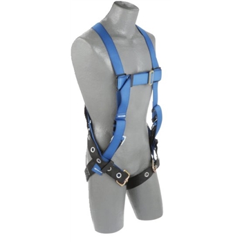 3M Protecta Vest-Style Harness, Back D-Ring, Tongue Buckle Leg Straps, Blue, Universal