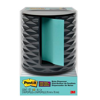 Post-it Note Dispenser, Vertical, Black with Grey, Holds 3 in x 3 in Notes