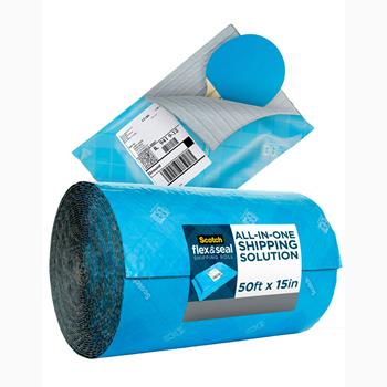 Scotch Flex and Seal Shipping Roll, 15 in x 50 ft, Blue/Gray, RL