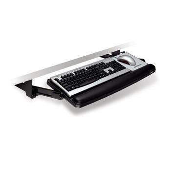 3M Under-Desk Keyboard Drawer with Wrist Rest and Mouse Pad, 27.8 in x 16.8 in x 4 in, Height and Tilt Adjustable, Black