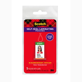 Scotch Self-Sealing Laminating Pouches, Bag Tags, 5/Pack