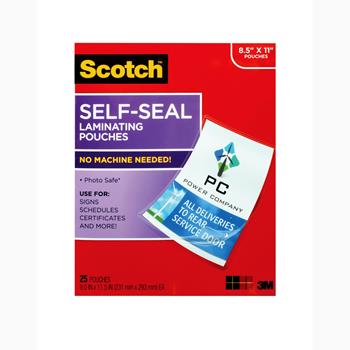 Scotch Self-Seal Laminating Pouches, Letter Size, 25/Pack