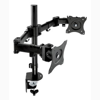 3M Dual Monitor Mount, Holds Two Monitors up to 28.5 in and 20 Lbs, Adjustable, Black