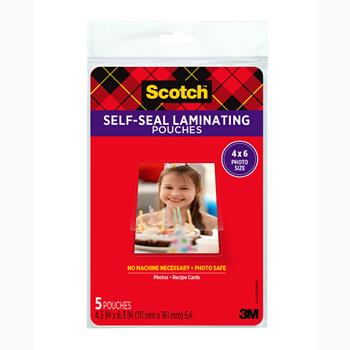 Scotch Self-Sealing Laminating Pouches for 4 x 6 Photo, 5/Pack