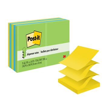 Post-it Dispenser Pop-up Notes, 3 in x 3 in, Floral Fantasy Collection, 12 Pads/Pack