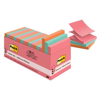 Post-it Dispenser Pop-up Notes, 3 in x 3 in, Poptimistic Collection, 100 Sheets/Pad, 18 Pads/Cabinet Pack