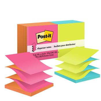 Post-it&#174; Dispenser Pop-up Notes, 3 in x 3 in, Poptimistic Collection, 12 Pads/Pack
