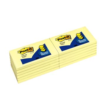 Post-it&#174; Dispenser Pop-up Notes, 3 in x 5 in, Canary Yellow, 12 Pads/Pack