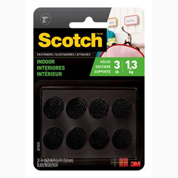 Scotch Indoor Fasteners, 5/8 in x 5/8 in, Black, 24/Carton