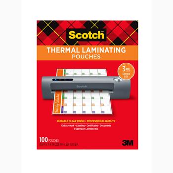 Scotch Thermal Laminating Pouches, Letter Size, 100/Pack
