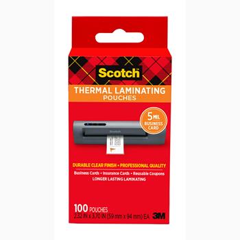 Scotch™ Thermal Laminating Pouches, Business Card Size, 100/Pack