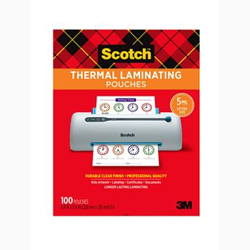 Scotch Thermal Laminating Pouches, Letter Size, 5 mil, 100/Pack