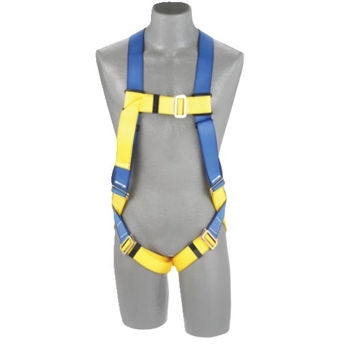 3M Protecta Vest-Style Harness, Back D-Ring, Pass-Thru Buckle Leg Straps, Blue, Universal