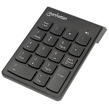 Manhattan Numeric Wireless Keypad, 18 Keys - USB - Black
