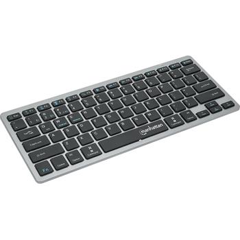 Manhattan Ultra Slim Dual-Mode Wireless Keyboard, Black and Dark Gray