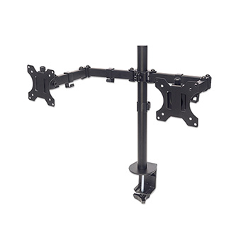 Manhattan Universal Dual Monitor Mount with Double-Link Swing Arms - Holds Two 13&quot; to 32&quot; LCD Monitors up to 17 lbs. - Black