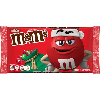 M &amp; M&#39;s Milk Chocolate Red &amp; Green Christmas Candy, 10 oz Bag, 24 Bags/Case