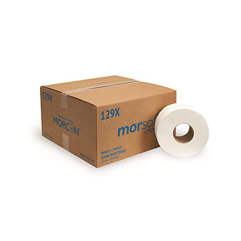 Morcon Tissue Morsoft&#174; Universal Jumbo Bath Tissue Roll, 2-Ply, 8.5&quot; Diameter, 3.3&quot; Core, 500 Ft., White, 12 Rolls/CT