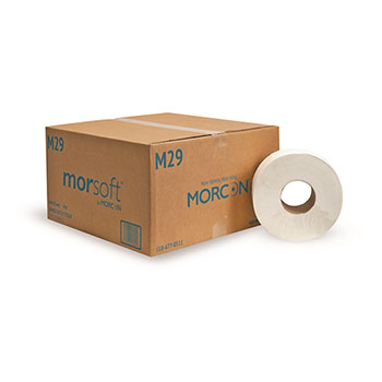 Morcon Tissue Morsoft Jumbo Roll Bath Tissue, 2-Ply, 8.5 in Diameter, 3.3 in Core, 625 ft, 12 Rolls/Carton