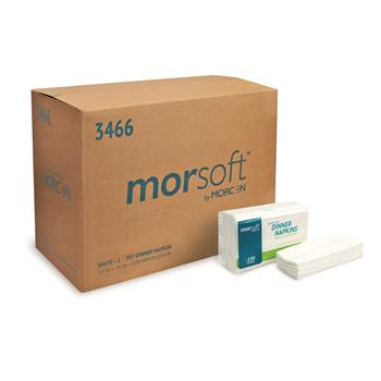 Morcon Tissue Morsoft 1/8 Fold Dinner Napkin, 2-Ply, White, 14.2 in x 16.5 in, 150 Napkins/Pack, 20 Packs/Carton