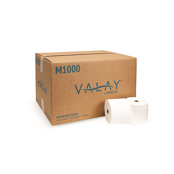 Morcon Tissue Valay Premium Bath Tissue, 2-Ply, 3.9 in x 4 in, 1000 Sheets/Roll, 36 Rolls/Carton