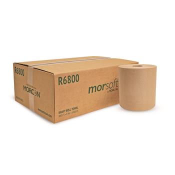 Morcon Tissue Morsoft Universal Roll Towels, 1-Ply, 8&quot; x 800 ft, Brown, 6 Rolls/Carton