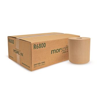 Morcon Tissue Morsoft Universal Roll Towels, 1-Ply, 8&quot; x 800&#39;, Brown, 6 Rolls/Carton