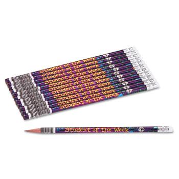 Moon Products Decorated Wood Pencil, Student Of The Week, HB #2, PE Brl, Dozen