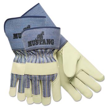Memphis Mustang Premium Grain-Leather-Palm Gloves, 4-1/2&quot; Long, Medium