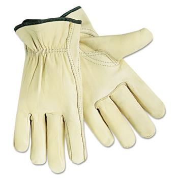 Memphis Economy Leather Drivers Gloves, White, Large