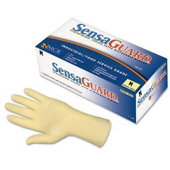 Memphis Disposable Latex Gloves, Medium, 5mil, Powder-Free, Industrial-Grade