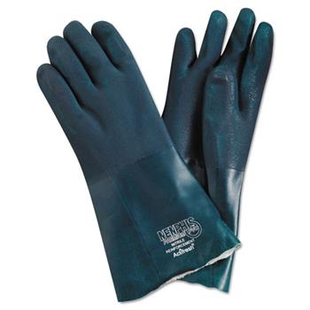 Memphis Premium Chemical-Resistant PVC Gloves, 14&quot; Length, Large, Green, 12 Pairs
