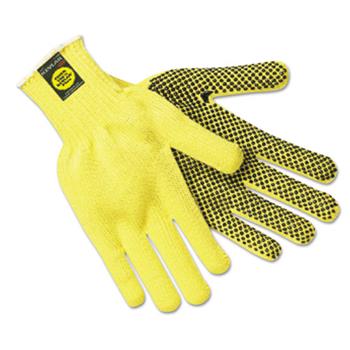 Memphis Kevlar Gloves, Large, Coated String Knit/Kevlar, PVC Dots
