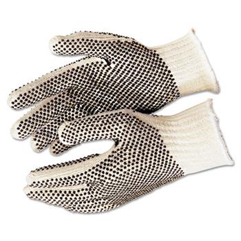 Memphis™ PVC Dot String-Knit Gloves, Cotton/Polyester, Large