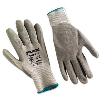 Memphis™ FlexTuff Latex Dipped Gloves, White/Blue, X-Large, 12 Pairs