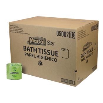 Marcal PRO 100% Recycled Toilet Paper, White, 2-Ply, 4.1&quot; x 3.1&quot;, 500 Sheets/RL, 96 Rolls/CT