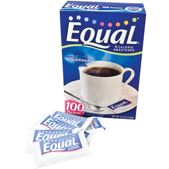 Equal Zero Calorie Aspartame Sweetener Packets, 100/BX