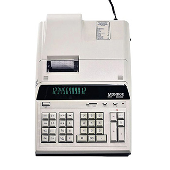 Monroe 8130X 12-Digit Basic Function Heavy Duty Accounting Printing Calculator - Ivory