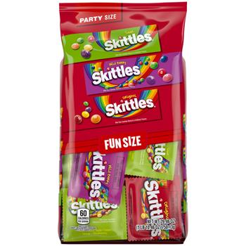 Skittles Fun Size Variety, Original, Wild Berry, Sour, 26.46 oz, 6/Case