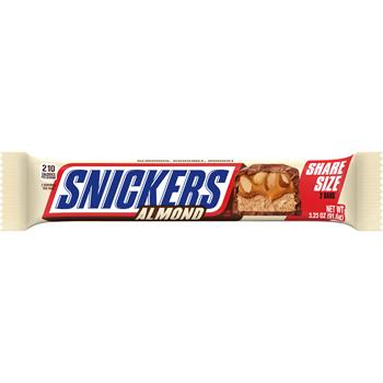 Snickers Almond Candy Milk Chocolate Bar, Share Size, 3.23 oz , 6/Box