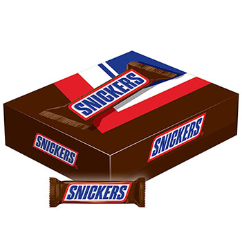 Snickers Bars, Standard Size, 1.86 oz, 48/BX