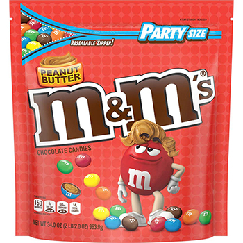 M &amp; M&#39;s Peanut Butter Chocolate Candy, Party Size, 34 oz