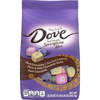 Dove Chocolate Easter Pack Dark Chocolate Candy Assortment, Springtime Mix, 22.7 oz, 6 Bags/Case