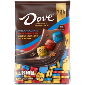 Dove Promises, Milk Chocolate, Dark Chocolate, Caramel, 38.9 oz, 136 Pieces, 6/Case