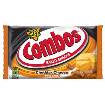 Combos Pretzel Snacks, Cheddar Cheese, 1.7 oz. bags, 18/BX