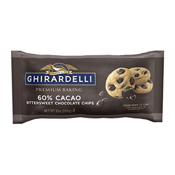 Ghirardelli Bittersweet Chocolate Baking Chips, 60 Percent Cacao, 10 oz, 12 Bags/Case