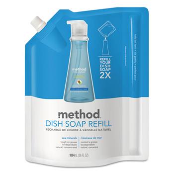 Method Dish Pump Refill, Sea Minerals, 36 oz. Pouch, 6/Carton