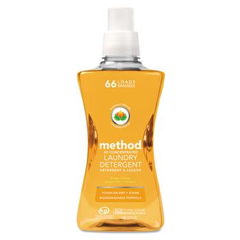 Method 4X Concentrated Laundry Detergent, Ginger Mango, 53.5 oz. Bottle, 4/Carton