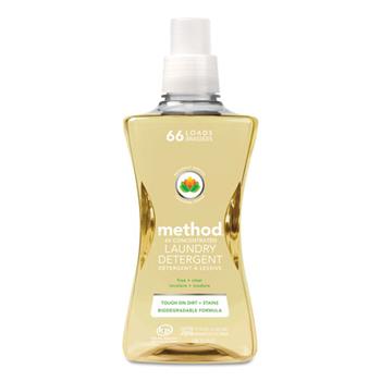 Method 4X Concentrated Laundry Detergent, Free &amp; Clear, 53.5 oz. Bottle, 4/Carton