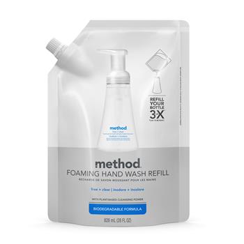 Method Foaming Hand Soap, Refill, Free &amp; Clear, 28 oz